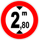 Maximum height limit allowed: 2,80 meters